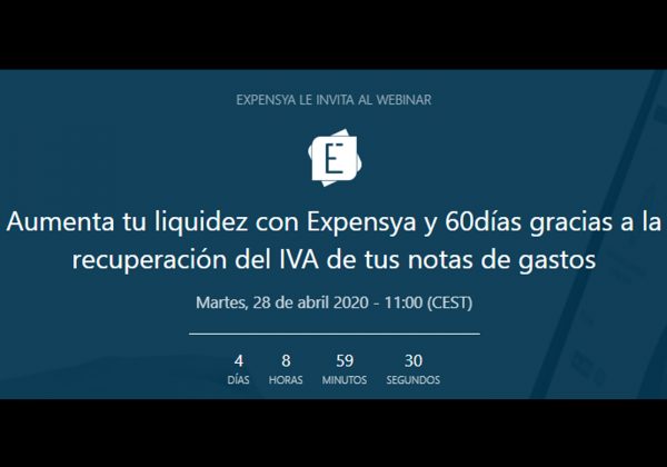 Expensya te invita a su webinar sobre la gestión de liquidez gracias a la recuperación del IVA